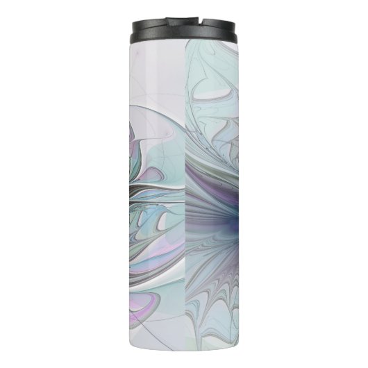 Kleurrijke Fantasy Abstract Modern Fractal Flower Thermosbeker (Achterkant)