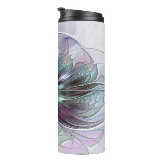 Kleurrijke Fantasy Abstract Modern Fractal Flower Thermosbeker (Geroteerd rechts)