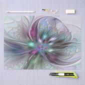 Kleurrijke Fantasy Abstract Modern Fractal Flower Tissuepapier (Craft)