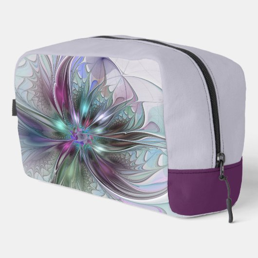 Kleurrijke Fantasy Abstract Modern Fractal Flower Toilettasje (Rechterhoek)