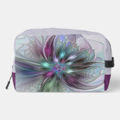 Kleurrijke Fantasy Abstract Modern Fractal Flower Toilettasje (Achterkant)