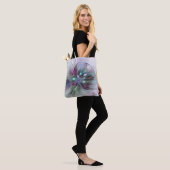Kleurrijke Fantasy Abstract Modern Fractal Flower Tote Bag (Op model)