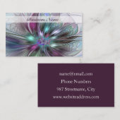 Kleurrijke Fantasy Abstract Modern Fractal Flower Visitekaartje (Voorkant / Achterkant)