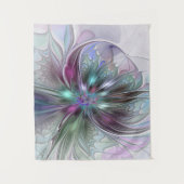 Kleurrijke Fantasy Abstract Modern Fractal Flower Wandkleed (Voorkant)