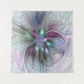 Kleurrijke Fantasy Abstract Modern Fractal Flower Wandkleed (Voorkant (horizontaal))