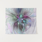 Kleurrijke Fantasy Abstract Modern Fractal Flower Wandkleed (Voorkant (horizontaal))