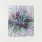 Kleurrijke Fantasy Abstract Modern Fractal Flower Wandkleed (Voorkant)