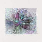 Kleurrijke Fantasy Abstract Modern Fractal Flower Wandkleed (Voorkant (horizontaal))