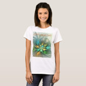 Kleurrijke Fantasy Abstracte Bloem Fractal Art Tek T-shirt (Voorkant volledig)