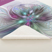 Kleurrijke Fantasy Abstracte Fractal Bloemnaam Sherpa Deken (3/4)