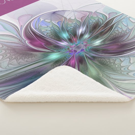 Kleurrijke Fantasy Abstracte Fractal Bloemnaam Sherpa Deken (3/4)