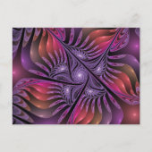 Kleurrijke Fantasy Abstracte Trippy Paarse Fractal Briefkaart (Voorkant)