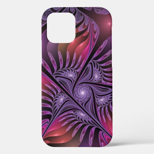 Kleurrijke Fantasy Abstracte Trippy Paarse Fractal Case-Mate iPhone Case (Achterkant)