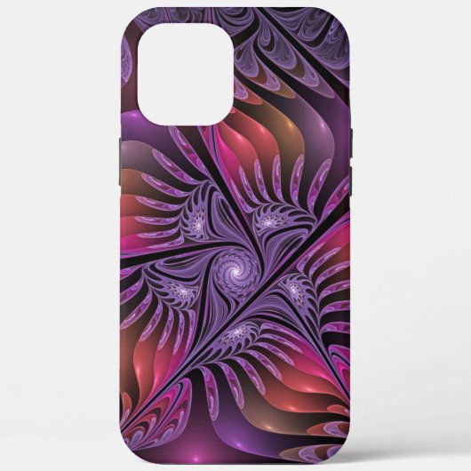 Kleurrijke Fantasy Abstracte Trippy Paarse Fractal Case-Mate iPhone Case (Achterkant)