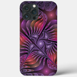 Kleurrijke Fantasy Abstracte Trippy Paarse Fractal Case-Mate iPhone Case