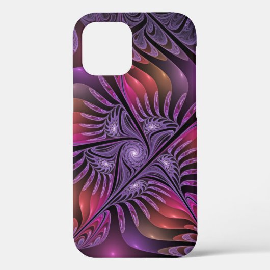 Kleurrijke Fantasy Abstracte Trippy Paarse Fractal Case-Mate iPhone Case (Achterkant)