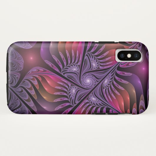 Kleurrijke Fantasy Abstracte Trippy Paarse Fractal Case-Mate iPhone Case (Achterkant (horizontaal))