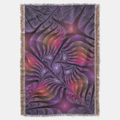 Kleurrijke Fantasy Abstracte Trippy Paarse Fractal Deken (Voorkant Verticaal)