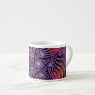Kleurrijke Fantasy Abstracte Trippy Paarse Fractal Espresso Kop