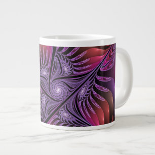 Kleurrijke Fantasy Abstracte Trippy Paarse Fractal Grote Koffiekop