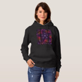 Kleurrijke Fantasy Abstracte Trippy Paarse Fractal Hoodie (Voorkant volledig)