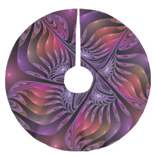 Kleurrijke Fantasy Abstracte Trippy Paarse Fractal Kerstboom Rok