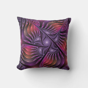 Kleurrijke Fantasy Abstracte Trippy Paarse Fractal Kussen