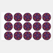 Kleurrijke Fantasy Abstracte Trippy Paarse Fractal Labels (Vel)