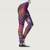 Kleurrijke Fantasy Abstracte Trippy Paarse Fractal Leggings (Rechts)