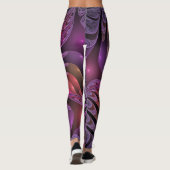 Kleurrijke Fantasy Abstracte Trippy Paarse Fractal Leggings (Achterkant)
