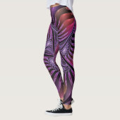 Kleurrijke Fantasy Abstracte Trippy Paarse Fractal Leggings (Links)