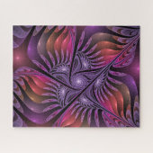 Kleurrijke Fantasy Abstracte Trippy Paarse Fractal Legpuzzel (Horizontaal)