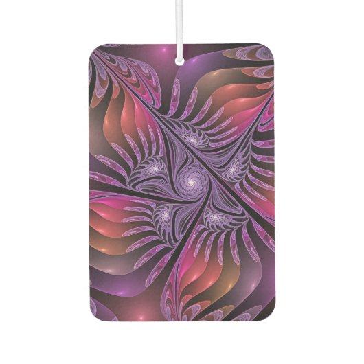 Kleurrijke Fantasy Abstracte Trippy Paarse Fractal Luchtverfrisser (Voorkant)