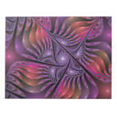 Kleurrijke Fantasy Abstracte Trippy Paarse Fractal Notitieblok (Voorkant)