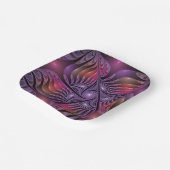 Kleurrijke Fantasy Abstracte Trippy Paarse Fractal Papieren Bordje (Gebogen)