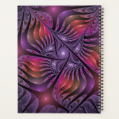 Kleurrijke Fantasy Abstracte Trippy Paarse Fractal Planner (Achterkant)