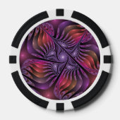 Kleurrijke Fantasy Abstracte Trippy Paarse Fractal Poker Chips (Voorkant)