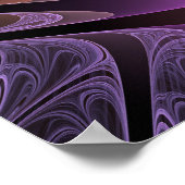 Kleurrijke Fantasy Abstracte Trippy Paarse Fractal Poster (Hoek)