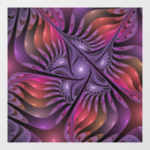 Kleurrijke Fantasy Abstracte Trippy Paarse Fractal Raamsticker (Vel)