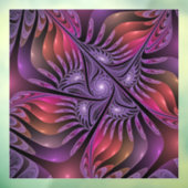 Kleurrijke Fantasy Abstracte Trippy Paarse Fractal Raamsticker (Vel 3)