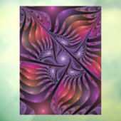 Kleurrijke Fantasy Abstracte Trippy Paarse Fractal Raamsticker (Vel 3)