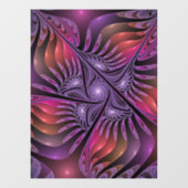 Kleurrijke Fantasy Abstracte Trippy Paarse Fractal Raamsticker (Vel)