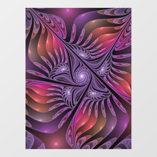 Kleurrijke Fantasy Abstracte Trippy Paarse Fractal Raamsticker (Vel)