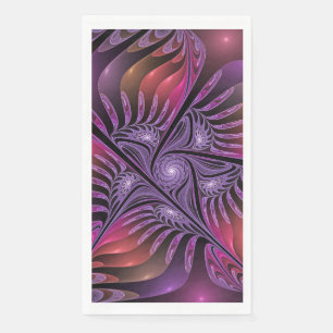Kleurrijke Fantasy Abstracte Trippy Paarse Fractal Servet