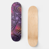 Kleurrijke Fantasy Abstracte Trippy Paarse Fractal Skateboard (Voorkant)