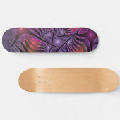 Kleurrijke Fantasy Abstracte Trippy Paarse Fractal Skateboard (Horizontaal)
