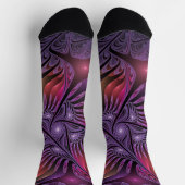 Kleurrijke Fantasy Abstracte Trippy Paarse Fractal Sokken (Top)