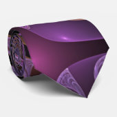 Kleurrijke Fantasy Abstracte Trippy Paarse Fractal Stropdas (Opgerold)