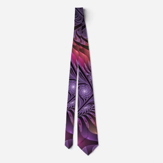 Kleurrijke Fantasy Abstracte Trippy Paarse Fractal Stropdas (Achterkant)