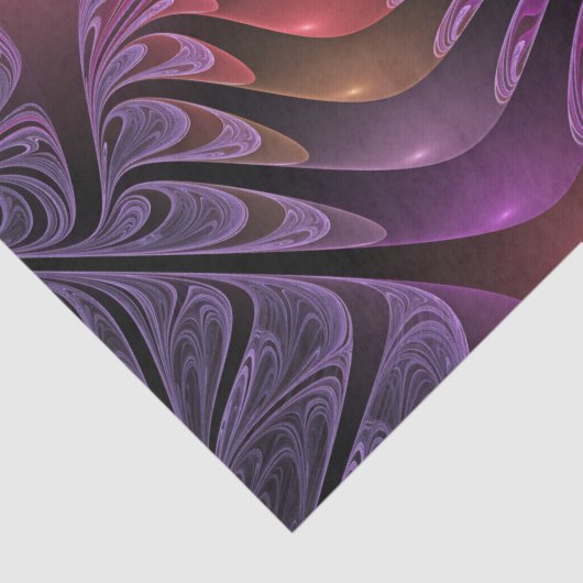 Kleurrijke Fantasy Abstracte Trippy Paarse Fractal Tissuepapier (Detail)